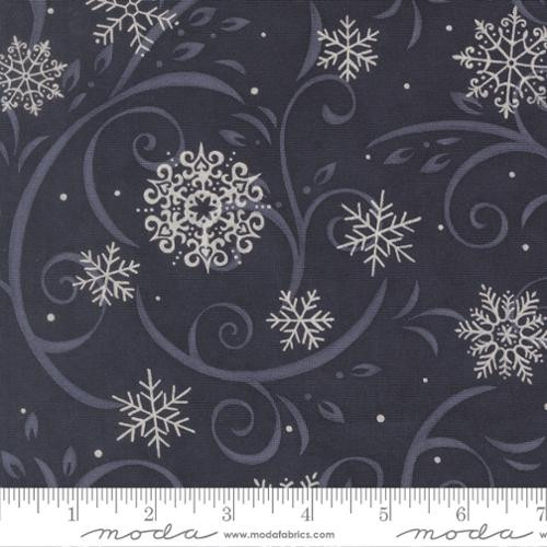 Moda - 108" When Snow Falls - Swirling Snowflakes, Night Sky