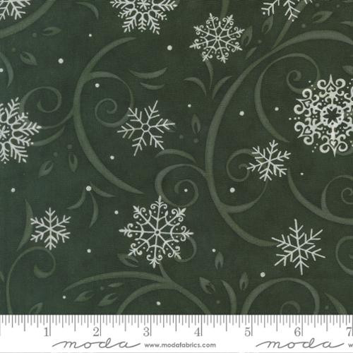 Moda - 108" When Snow Falls - Swirling Snowflakes, Holly
