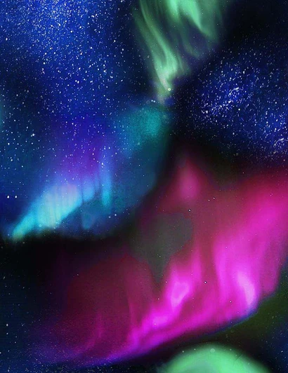 Timeless Treasures - Aurora - Aurora Sky, Night