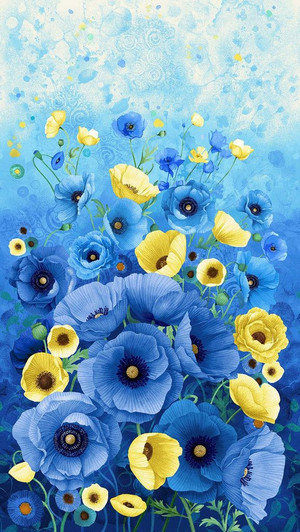 Timeless Treasures - Poppy Serenade - 24" Panel, Multi