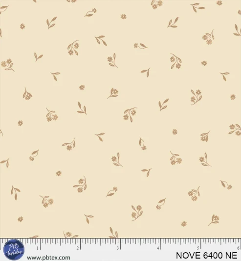 P & B Textiles - Novella - Dainty Sprig Toss, Neutral