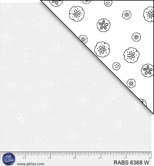 P & B Textiles - Ramblings By The Sea - Sand Dollars, White on White