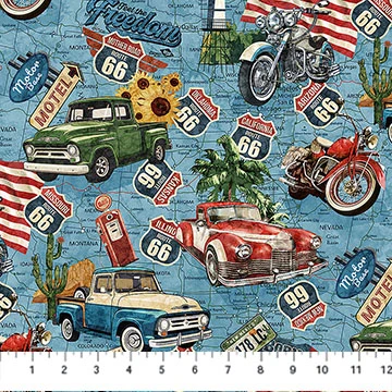 Northcott - Historic Route 66 - Route 66 Toss, Blue