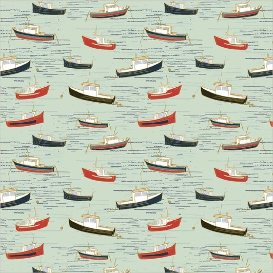 Windham Fabrics - Rocky Coast - Bonnie Boats, Mist