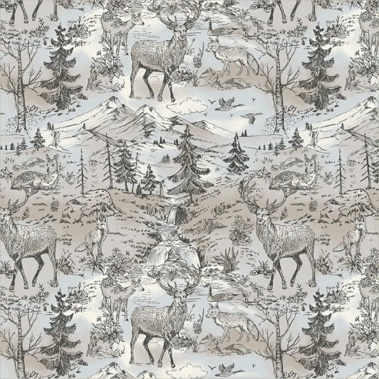 Windham - Archer Flannel - Woodland Toile, Ecru