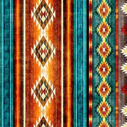 Quilting Treasures - Canyonlands - Southwest Border Stripe, Multi