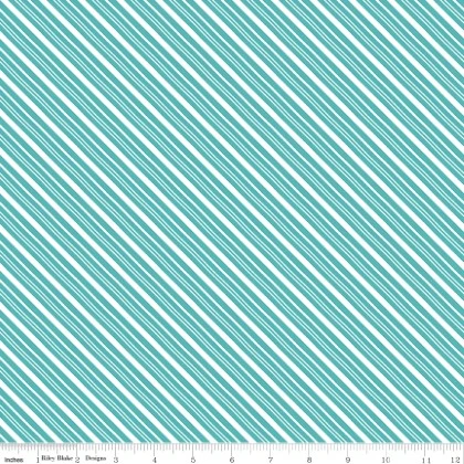 Riley Blake - A Perfect Winter - Stripes, Blue