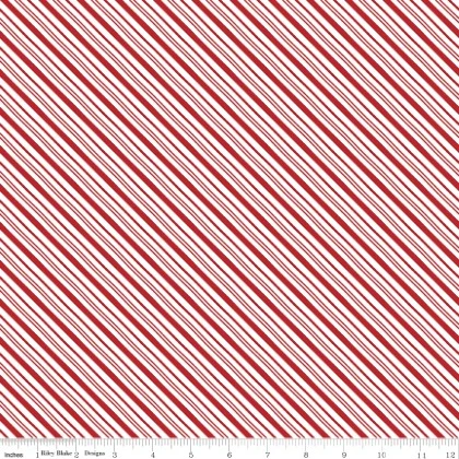 Riley Blake - A Perfect Winter - Stripes, Red