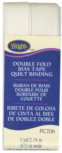Wrights - Quilt Binding Double Fold - 7/8" x 3 Yds; Oyster