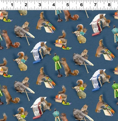 Clothworks - The Secret Life of Squirrels IV - Squirrels, Dark Denim