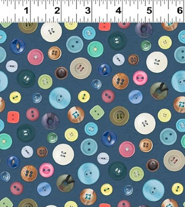 Clothworks - The Secret Life of Squirrels IV - Buttons, Dark Denim
