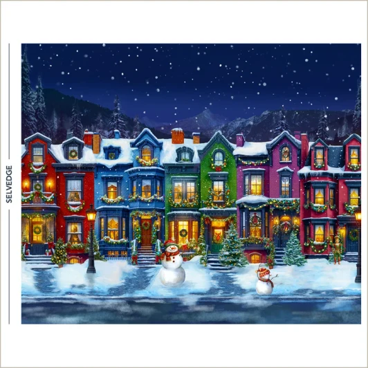 Windham Fabrics - Winter Wonder - 36" Winter Town Puff Panel, Multi