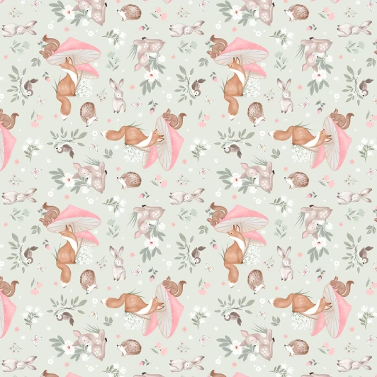 3 Wishes - Sweet Woodland - Cuddly Critter Garden, Light Green