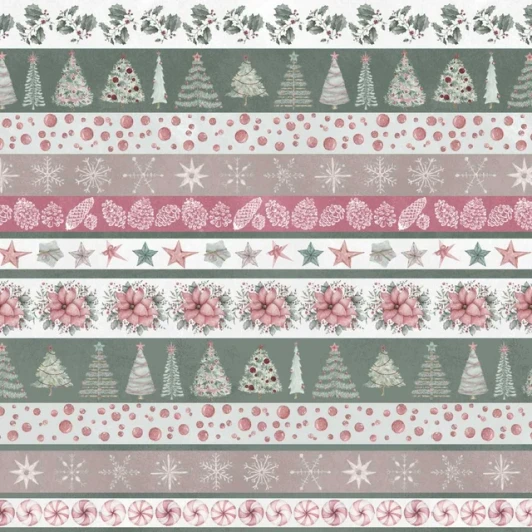Studio E - Just a Dusting - Ribbon Stripe, Christmas