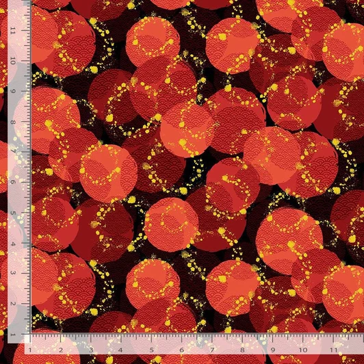 Timeless Treasures - Imperial Bloom - Asian Medallion, Red