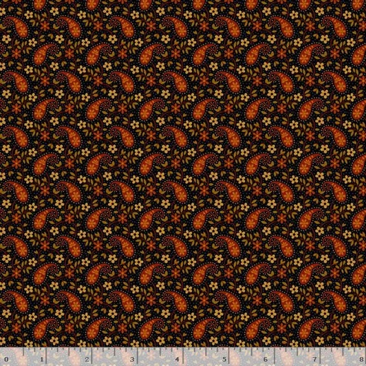 Marcus Fabrics - Midnight Cheddar - Paisley Parade, Black