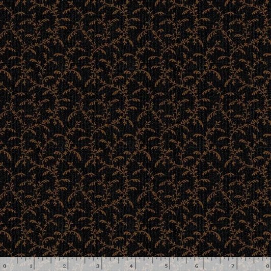 Marcus Fabrics - Midnight Cheddar - Climbing Vine, Black