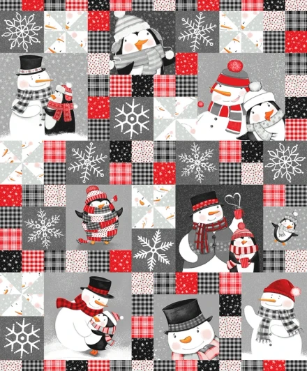 Studio E - The Cool Club Flannel - 36" Cheater Panel, Charcoa