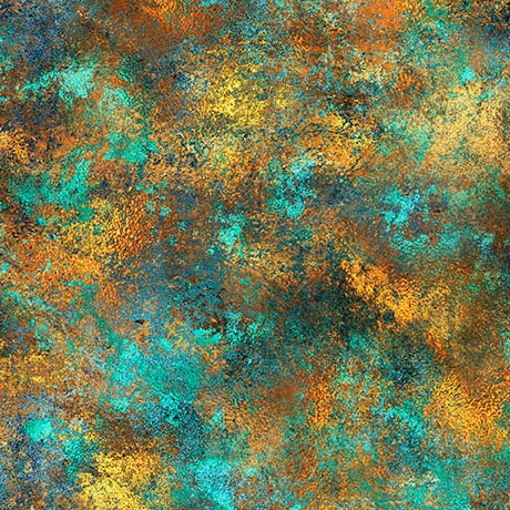 Quilting Treasures - Skyward - Patina, Turquoise