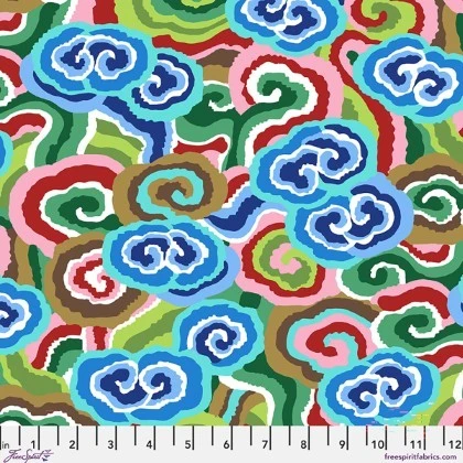 Free Spirit - Kaffe Fassett Collective Aug 2026 - Cloud Scrolls, Blue