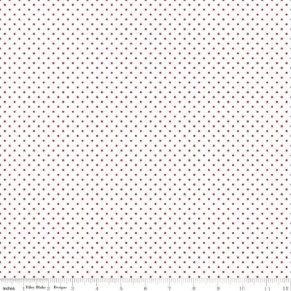 Riley Blake - Basic - Swiss Dot, Red on White