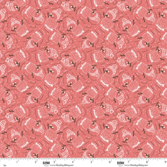 Blank Quilting - Snowmates - Snowmen Tonal, Muted Red