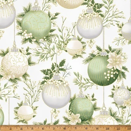 Hoffman California - Christmas Wish - Ornaments, Parchment/Gold