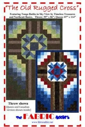 Quilting Pattern - Old Rugged Cross - Sizes: 59" x 86" Queen: 87" x 114"