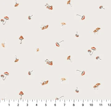 Northcott - Tanglewood - Mushroom Toss, Light Gray