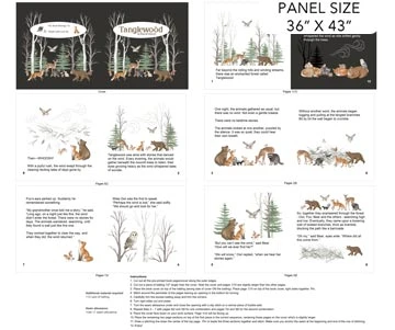 Northcott - Tanglewood - 36" Book Panel, White