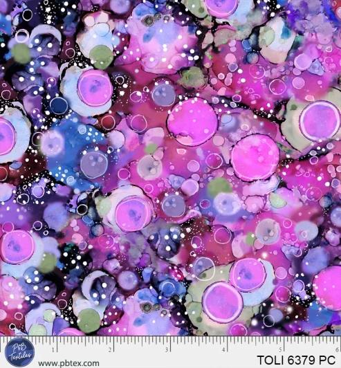 P & B Textiles - Tree of Life - Abstract Allover, Pink/Blue
