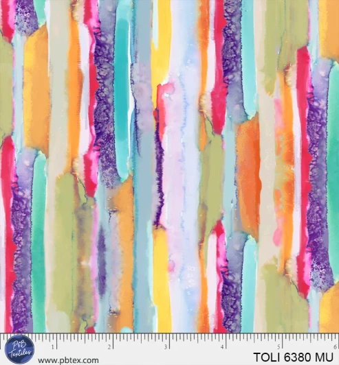 P & B Textiles - Tree of Life - Vertical Paint Strokes, Multi