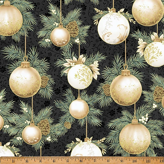 Hoffman California - Ornament Grove - Ornaments, Black/Gold