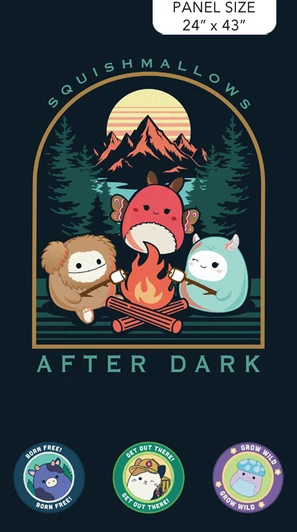 Northcott - Happy Campers: Original Squishmallows - 24" Poster Panel