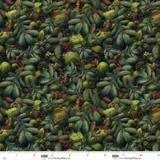 Blank Quilting - Babies in the Wild - Pine Needles, Green