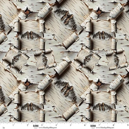 Blank Quilting - Babies in the Wild - Tree Bark Texture, Light Grey