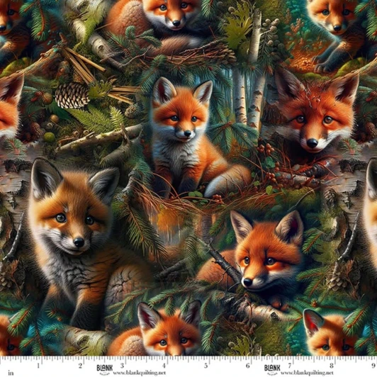 Blank Quilting - Babies in the Wild - Fox Allover, Brown