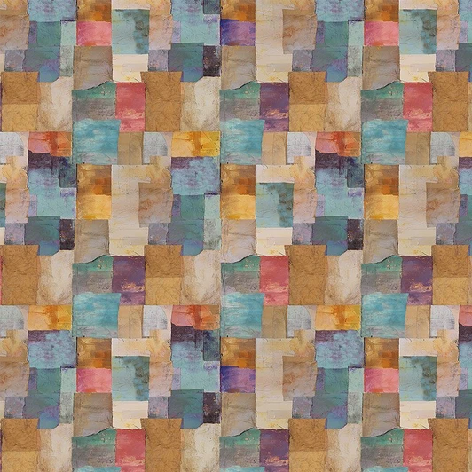 Timeless Treasures - Feline Folk - Packed Tiles, Multi