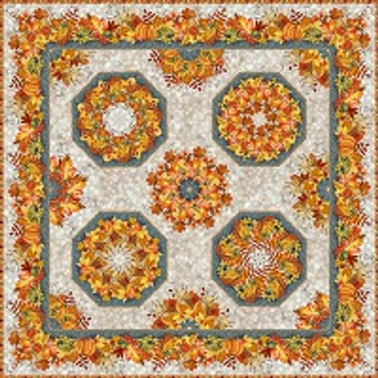 In The Beginning - One Fabric Kaleidoscope Quilt Pattern - 62" By 62" Wallhanging