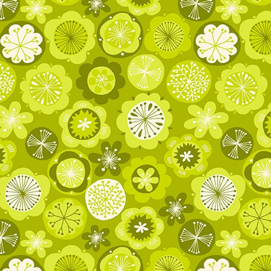 Andover - Lime Twist - Flower Heads, Lime