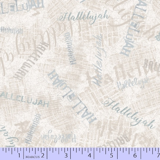 Marcus Fabrics - Praise & Rejoice - Inspiring Words, Cream