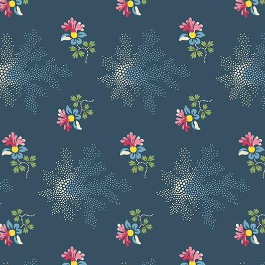 Andover - Dargate Polychromes - Flowers & Design, Navy