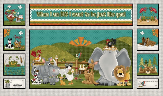 Henry Glass - When I Am Big - 24" Block Panel