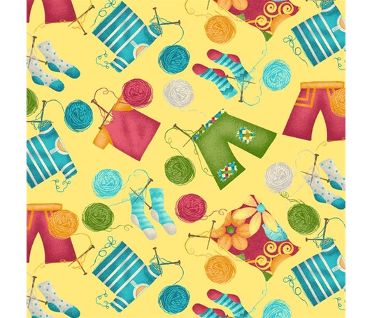 Henry Glass - Splish Splash - Knitting Yarn, Yellow