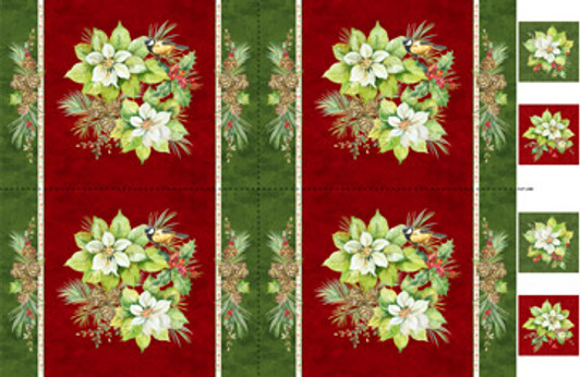 Northcott - Deck The Halls - 28" Place Mat Panel, Red