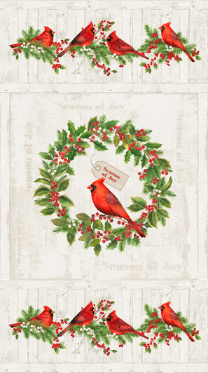 Northcott - Cardinal Woods - 24" Cardinal Panel, Cream