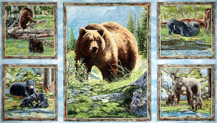 Wilmington Prints - Bear Meadow - 24" Pillow Panel, Multi