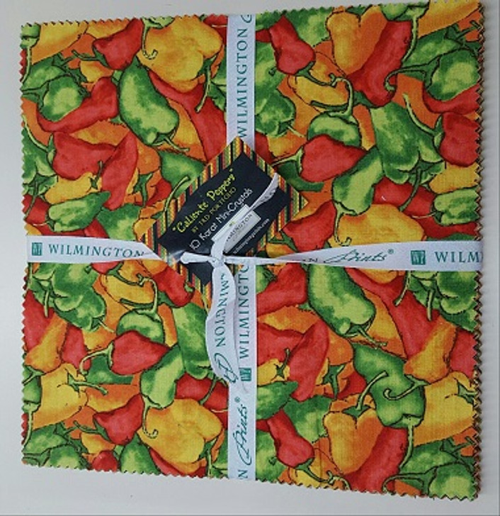 Wilmington Prints - 10 Karat Mini-Crystals - Caliente Peppers, 24 - 10" Squares