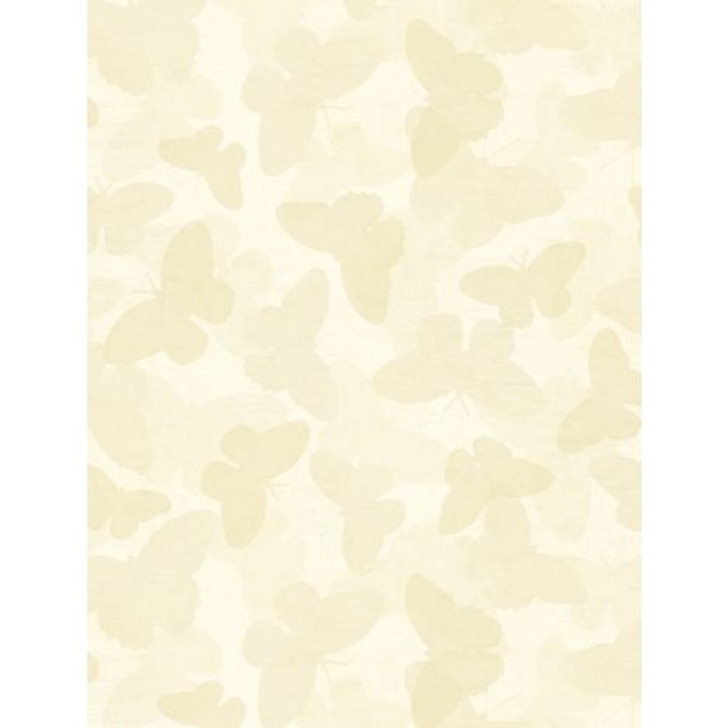 Wilmington Prints - Floral Serenade - Tonal Butterflies, Cream