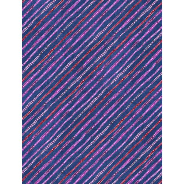 Wilmington Prints - Floral Flight - Ticking Stripe, Purple